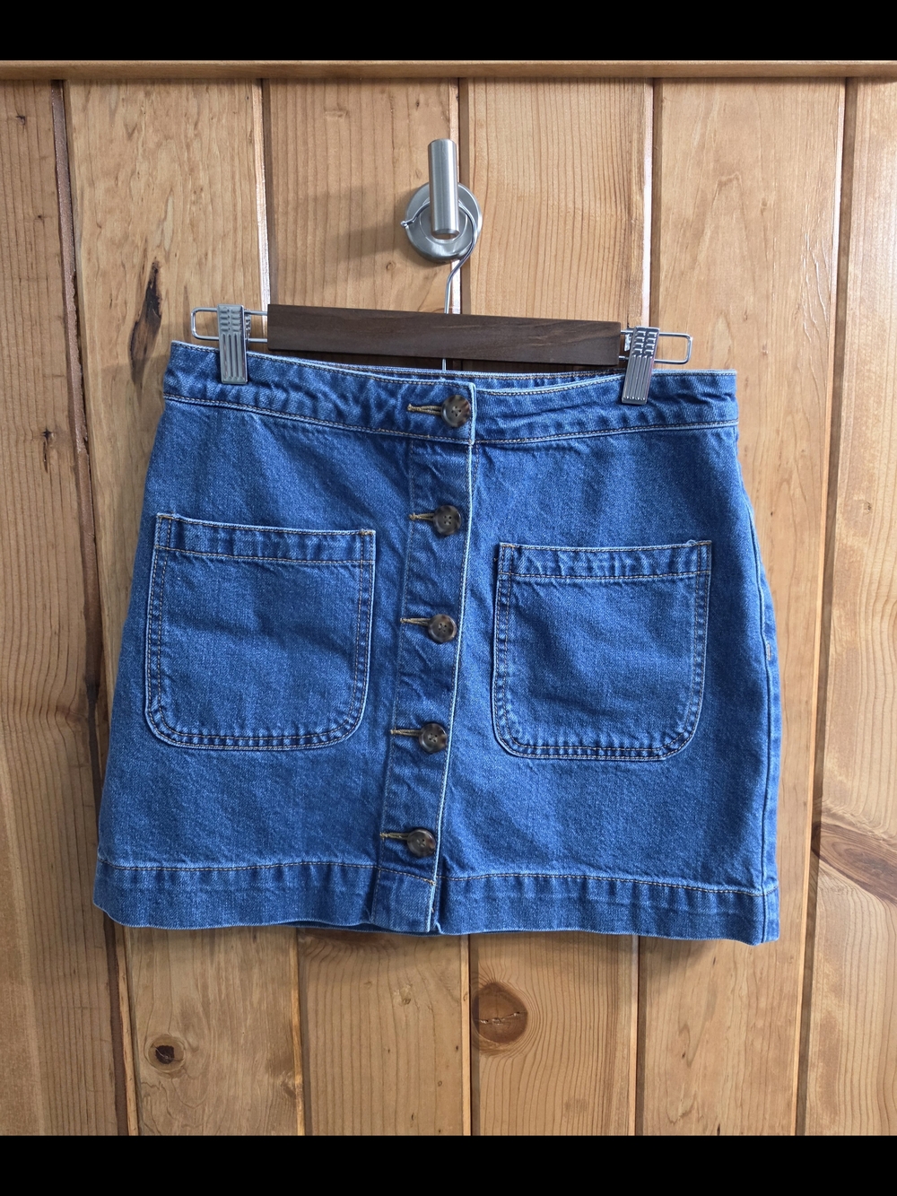 Free People We The Free Mini Skirt 27 Denim Jean Button Up Beach Summer Festival